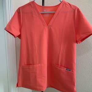 FIGS Scrubs : Women TOP Casma Hot Coral Size S